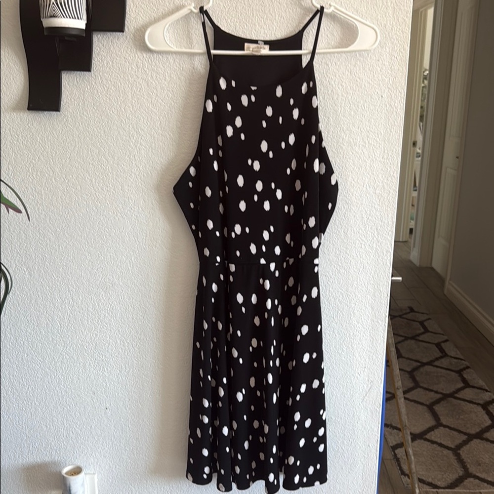 Charming Charlie Black and White Pleated Sundress